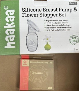 HAAKAA BABY BUNDLE 1x Silocone Breast Pump & Flower Stopper Set. 1x Silocon