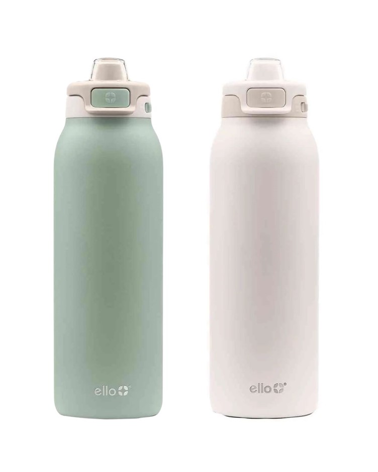 ELLO Pop And Fill Water Bottle 2 Pack. Insulated Water Bottles (Up To 30 Hr