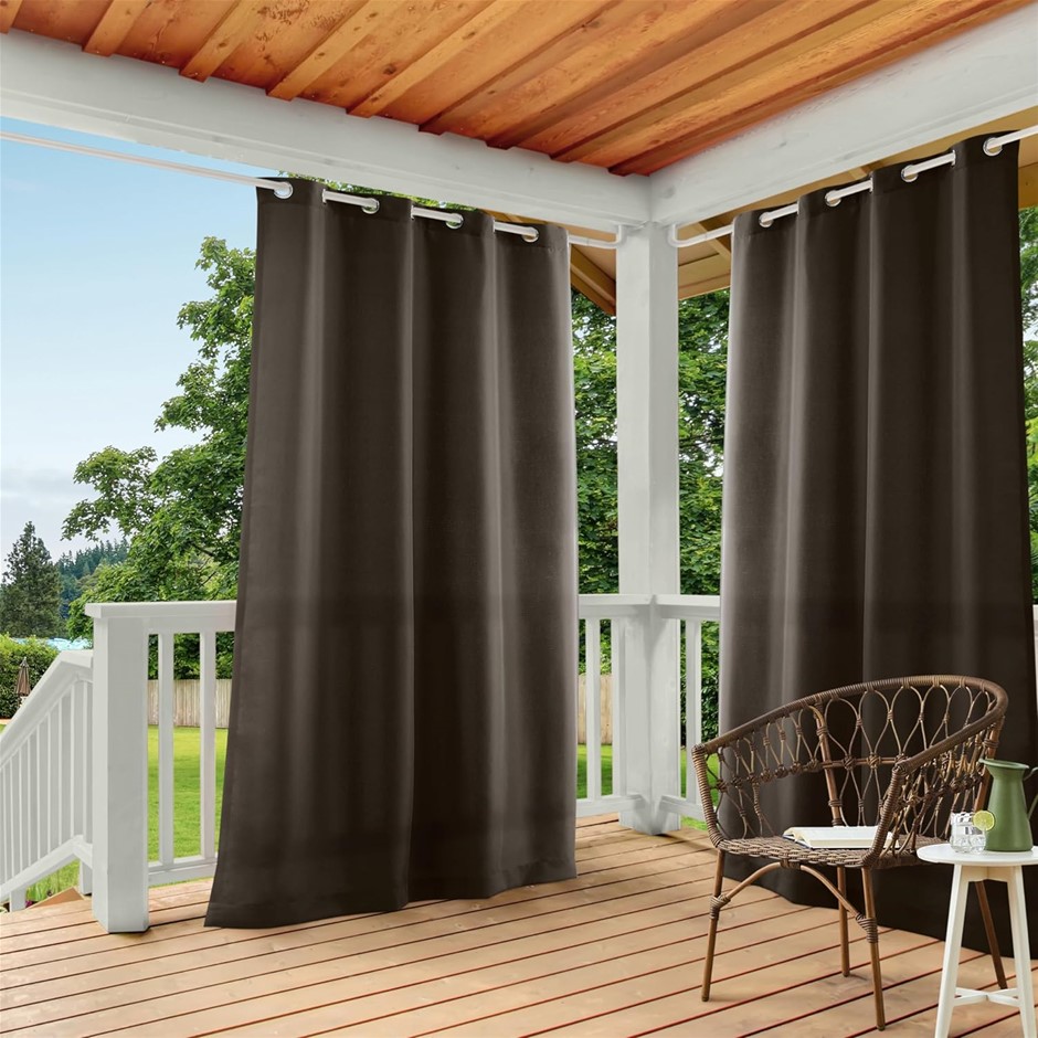 TOWN & COUNTRY BASICS Indoor/Outdoor Light Filtering Grommet Top Curtain Pa