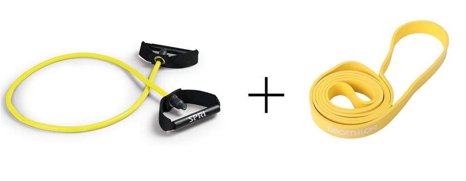 2 x Assorted Training Resistance Bands, Colour: Yellow, Includes: 1 x DECAT