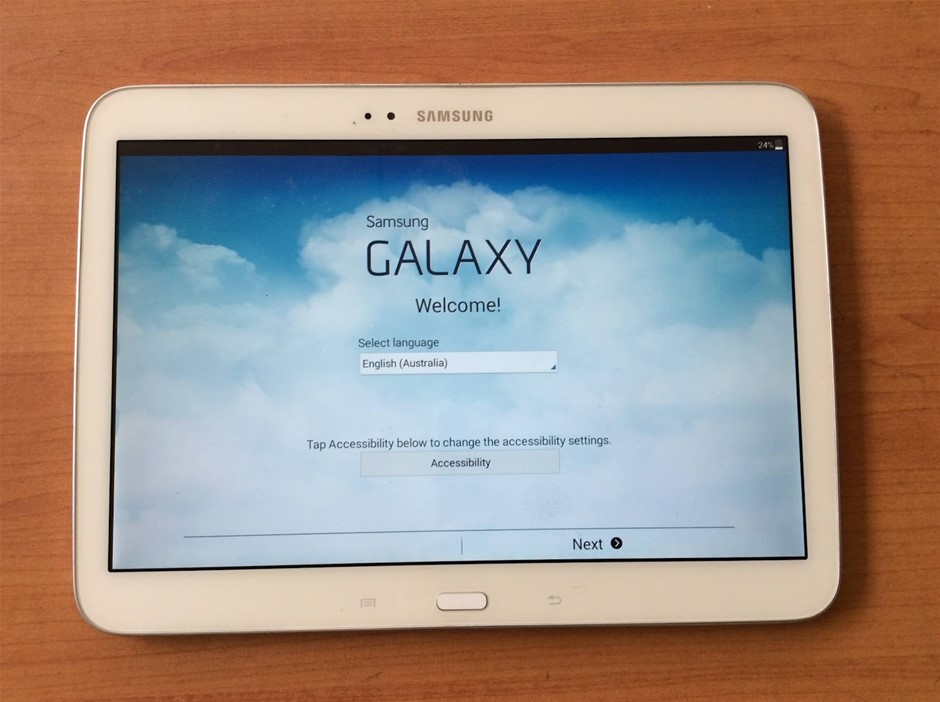 Samsung Galaxy Unknown Model White Tablet