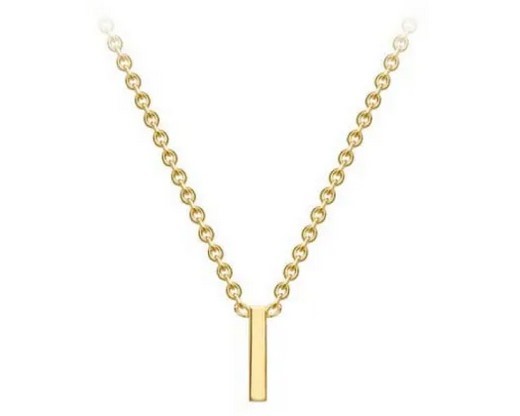 #1 9K YELLOW GOLD INITIAL 'I' NECKLACE 38+5cm