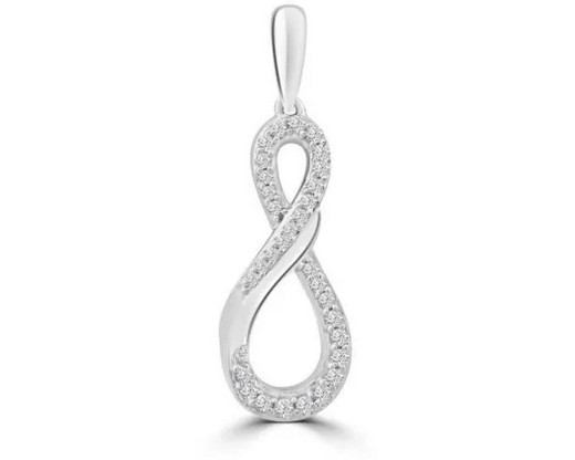 9K WHITE GOLD 0.10CT HI I1 DIAMOND PENDANT