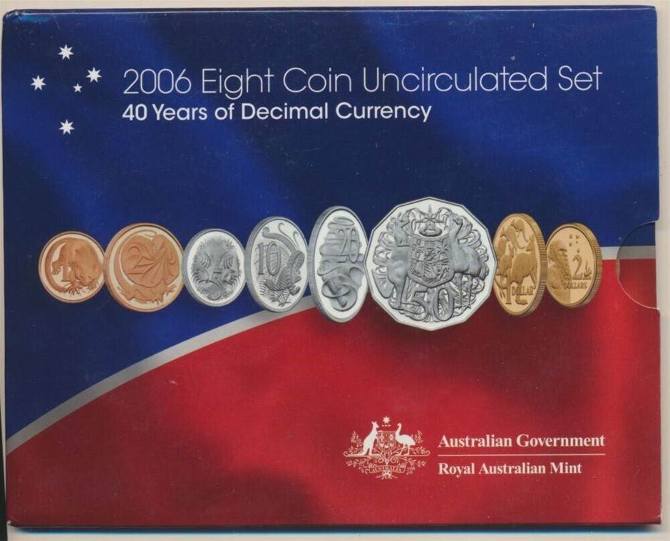 Australia: 2006 Uncirculated set in RAM packaging with Old Head 1c & 2c