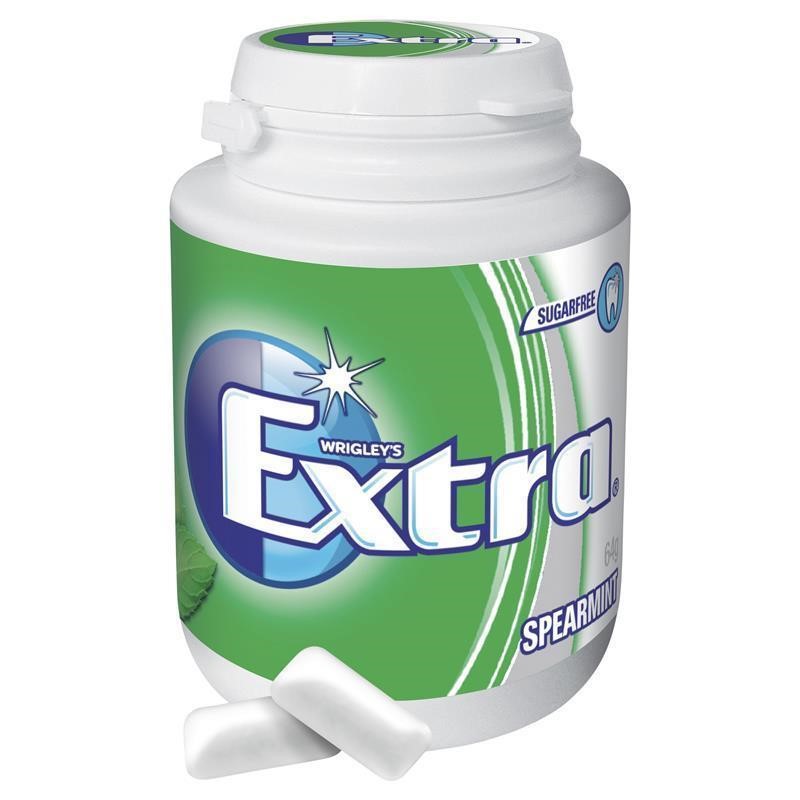 10 x WRIGLEY'S Extra Sugarfree Chewing Gum, Spearmint, 64g. NB: Best before