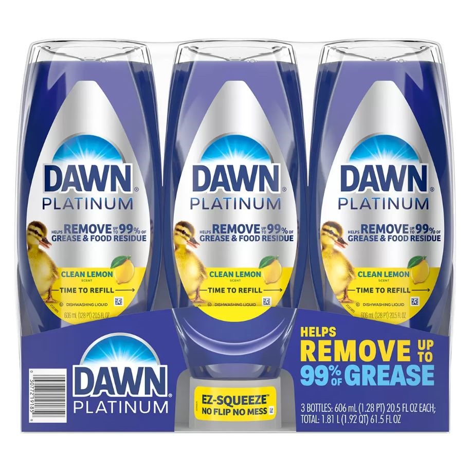 4 x DAWN Platinum Ez-Squeeze Clean Lemon Dishwashing Liquid, 606ml. N.B: Da