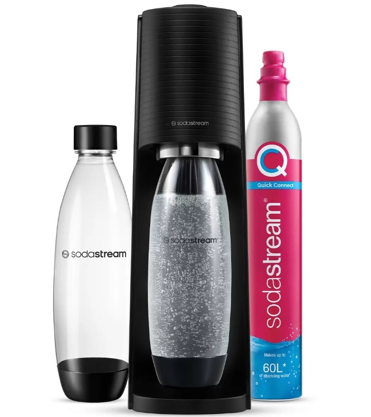 SODASTREAM Sparkling Water Maker Terra Value Pack, Black.
