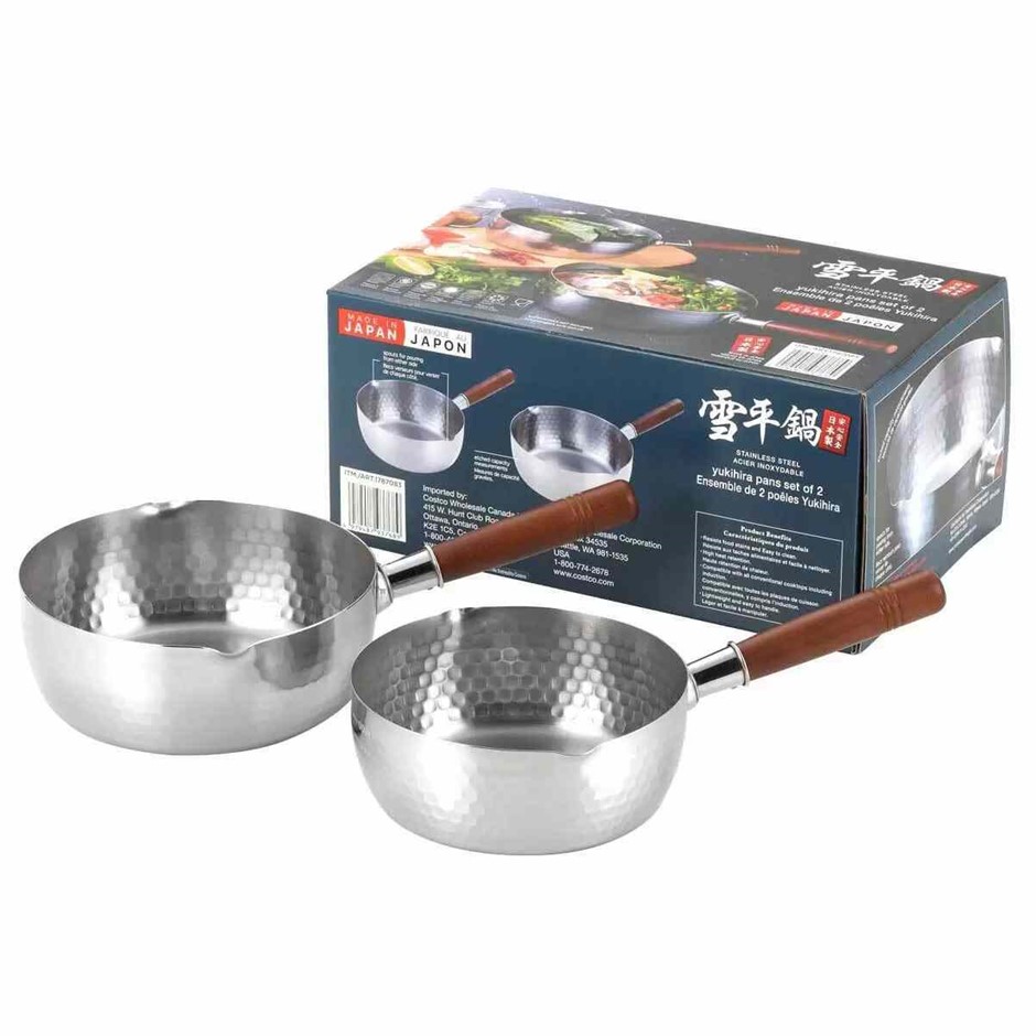 YOSHIKAWA Yukihira Pans Pots Set of 2-Piece. N.B: Damaged packaging.