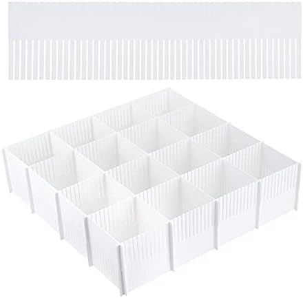 GESANGF 20pcs DIY Plastic Grid Drawer Dividers, Large Adjustable Drawer Org
