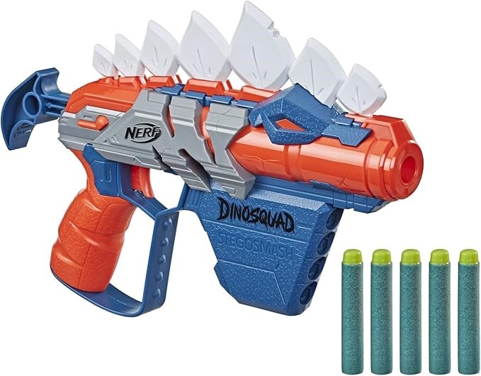 2 x NERF Dinosquad Stego-Smash Stegosaurus Dinosaur Blaster, Ages 8Yrs+.