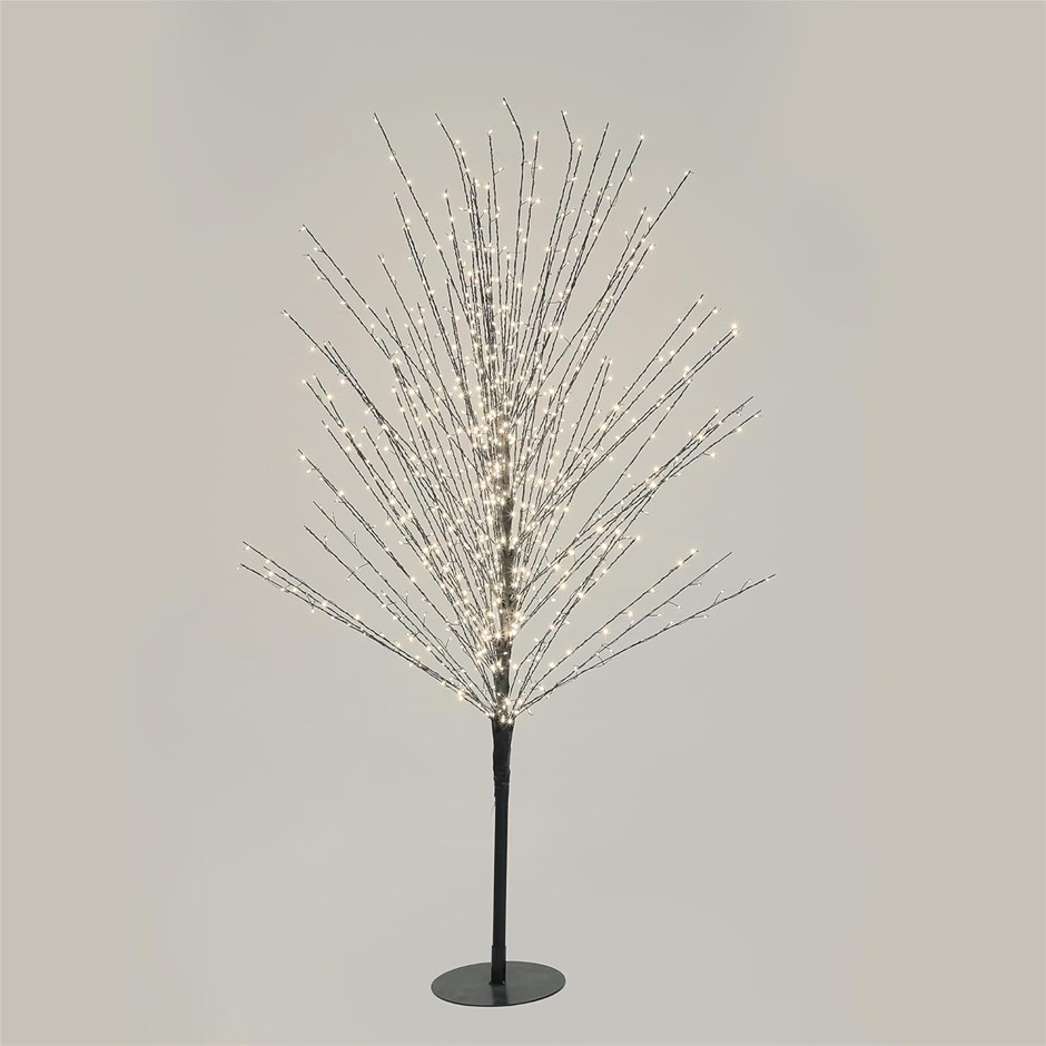 LEXI LIGHTING Lit Microdot Black Tree, Warm White 900 LED Lights, Overall H