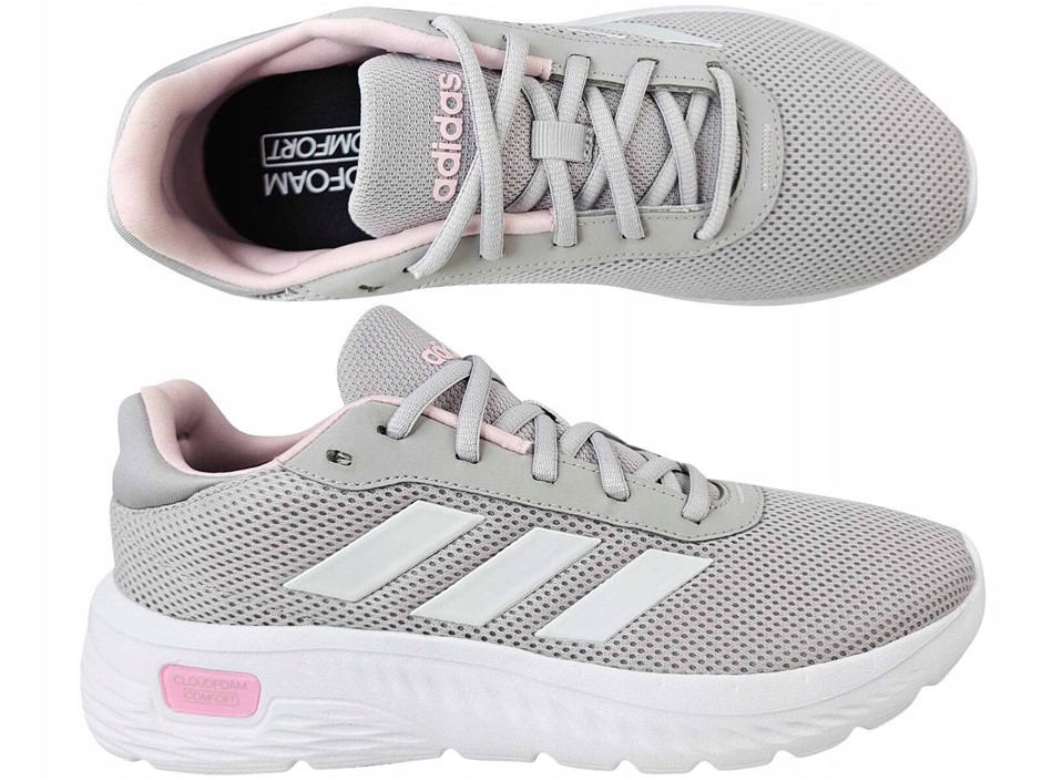 ADIDAS Women's Cloudfoam Comfy Shoes, Size US8, GreyTwo/White/ClearPink, IH