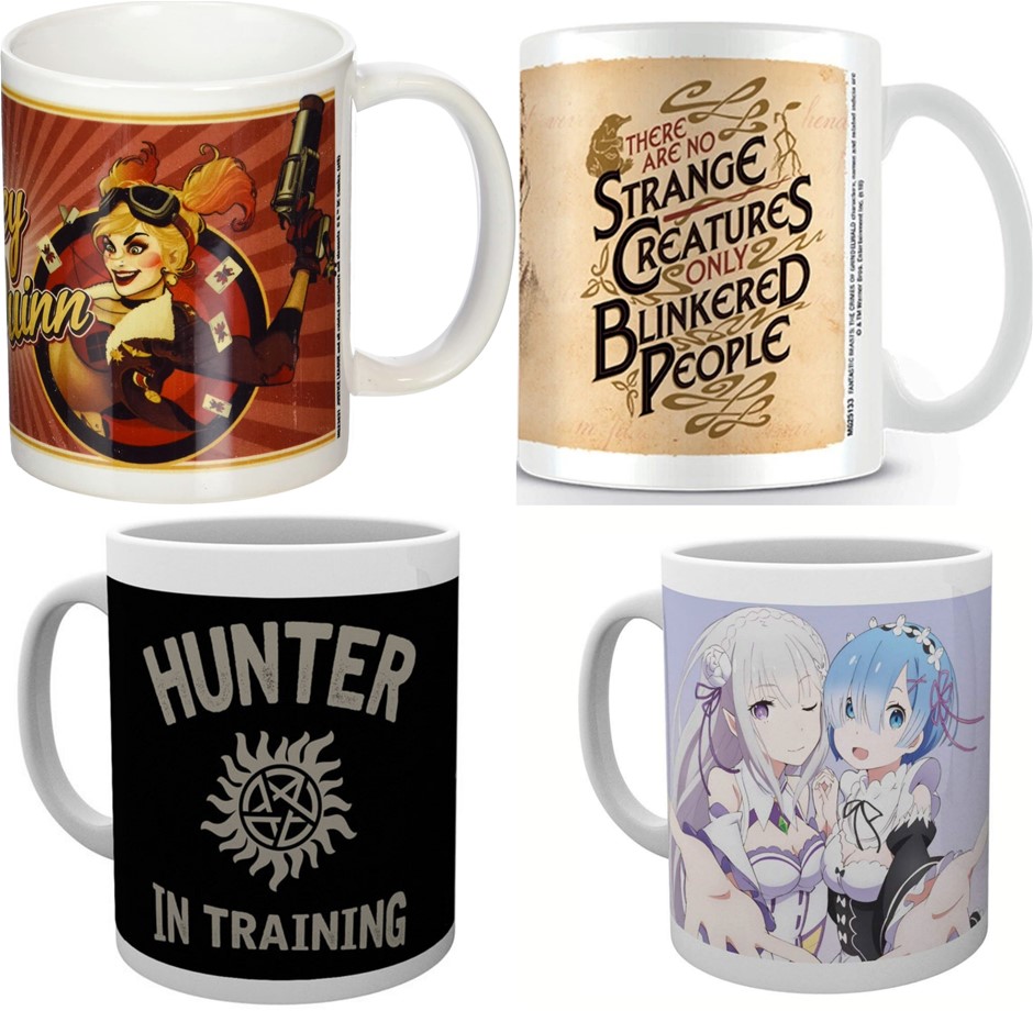 4 x 315ml Mugs: FANTASTIC BEASTS Strange Creatures Mug, DC Comics Bombshell