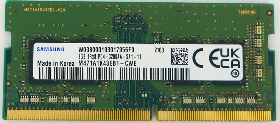 2 x SAMSUNG 8GB DDR4 3200MHz PC4-25600 1.2V 1Rx8 260-Pin SODIMM Laptop RAM