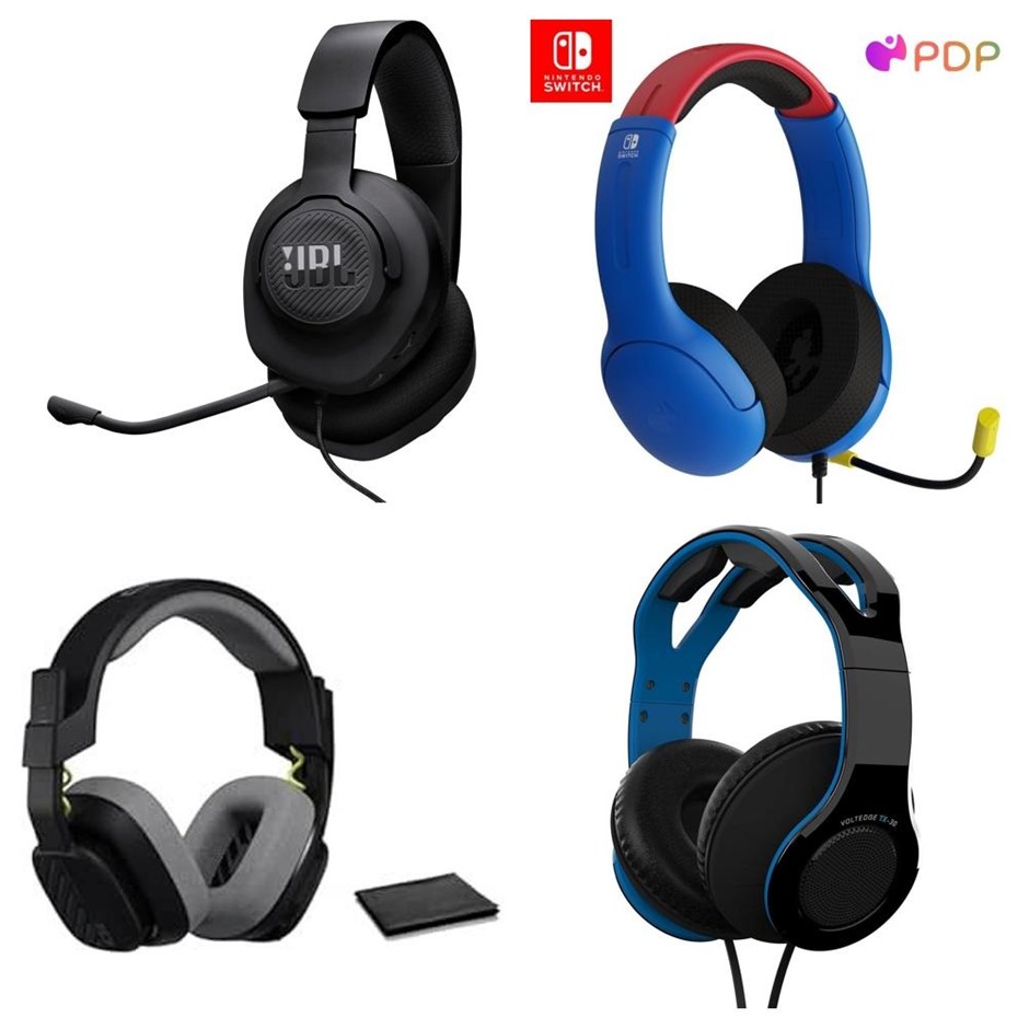 4 x Assorted Gaming Headsets. Incl: 1 x JBL Quantum 100M2 Headset, 1 x PDP