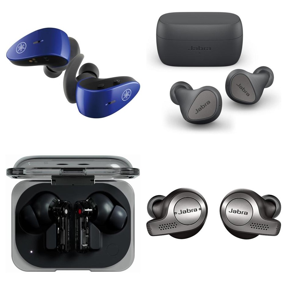 4 × Assorted Wireless Earbuds. Incl: 1 × Jabra Elite 3, 1 × Jabra Elite 65t