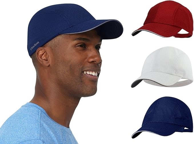 TRAILHEADS 3 PACK Performance Men’s Running Hat Lightweight, Quick-Dry Athl