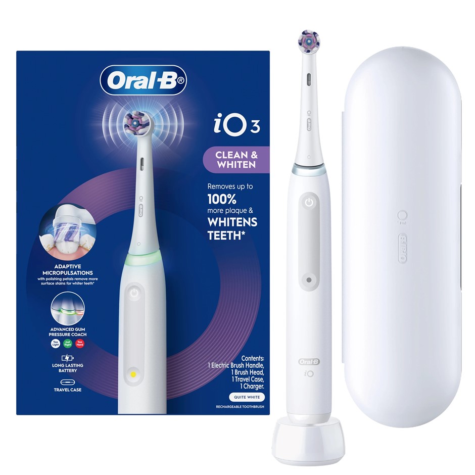 ORAL-B-IO3 Series 3 Clean & Whiten Electric Toothbrush, Quite White