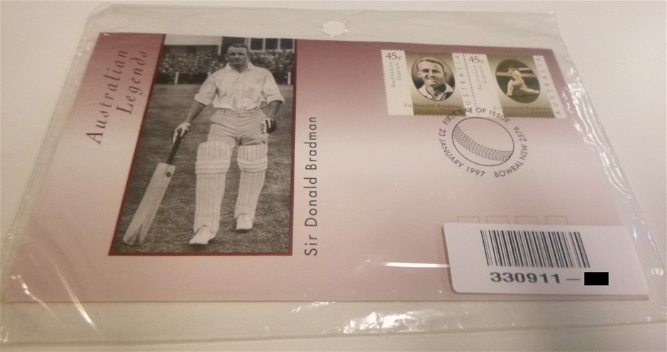Sir Donald Bradman Australian Legends Cricket Collected Stamps