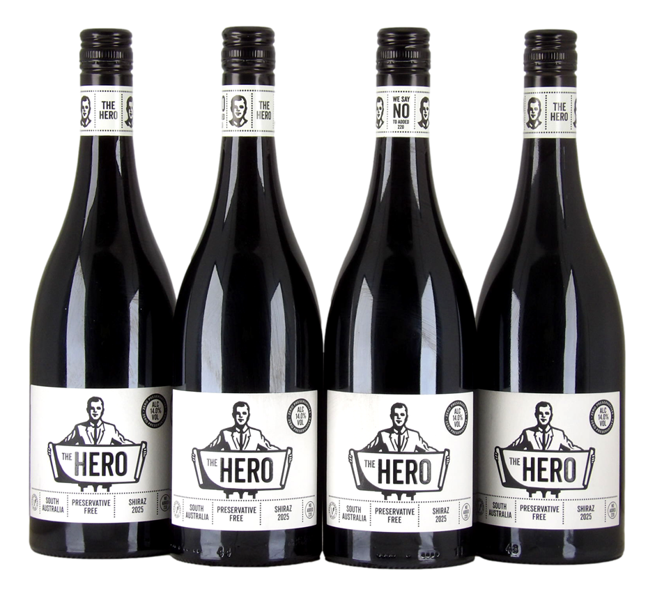 The Hero Shiraz 2025 (4x 750mL), South Austrlalia