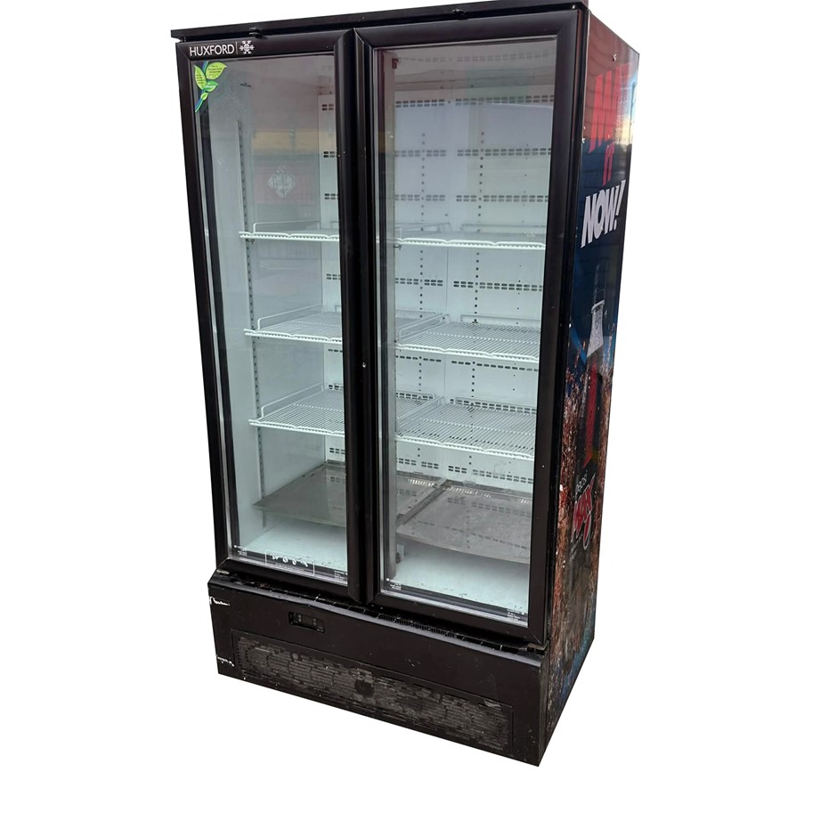 HUXFORD 2 GLASS UPRIGHT DISPLAY FRIDGE