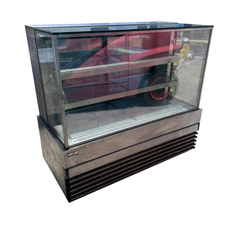 KOLDTECH 3 TIER SQUARE GLASS CAKE FRIDGE STAINLESS STEEL