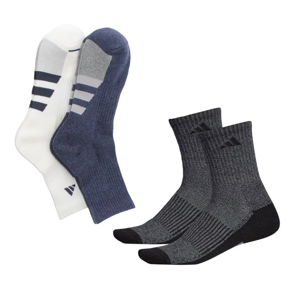 7 Pairs x ADIDAS Men's Performance Hi Quarter Socks, Shoe Size 6-12, Assort