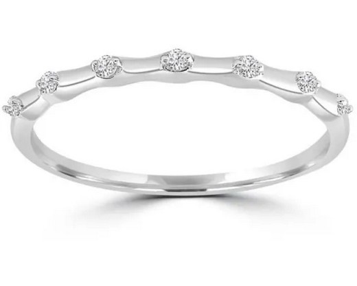 9K WHITE GOLD 0.05CT HI I1 DIAMOND RING