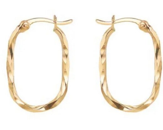 9K Yellow Gold TWIST OVAL INTENSIVE DC ER