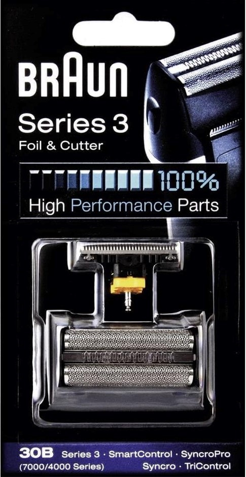2 x BRAUN Shaver Replacement Part, Foil and Cutter, 30B, Compatiable with S