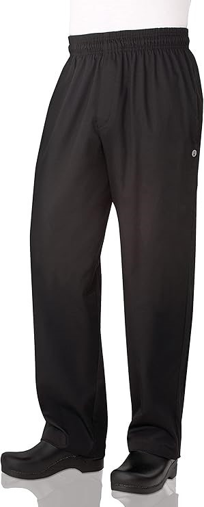 CHEF WORKS Men's Essential Baggy Chef Pant with Zipper Fly Size: XS