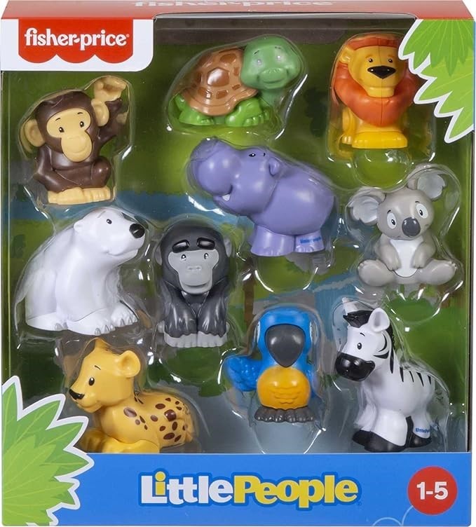 Fisher-Price Little People Animal Figure Set 10 Piece Wild Animal Figure Pa