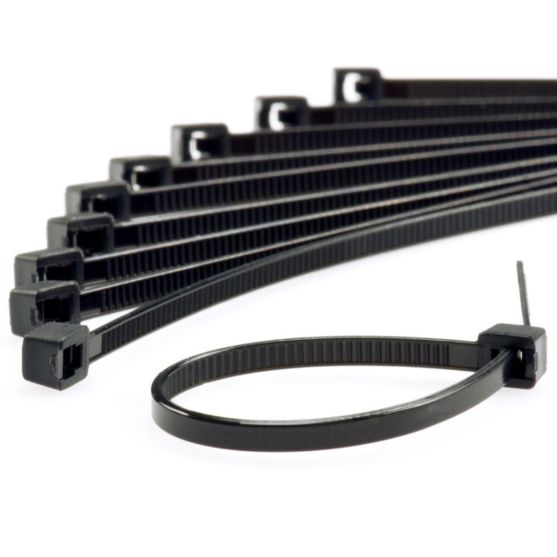 5 Packs Of Cable Ties Each 100pcs, Size 3.6mm x 200mm, Black.