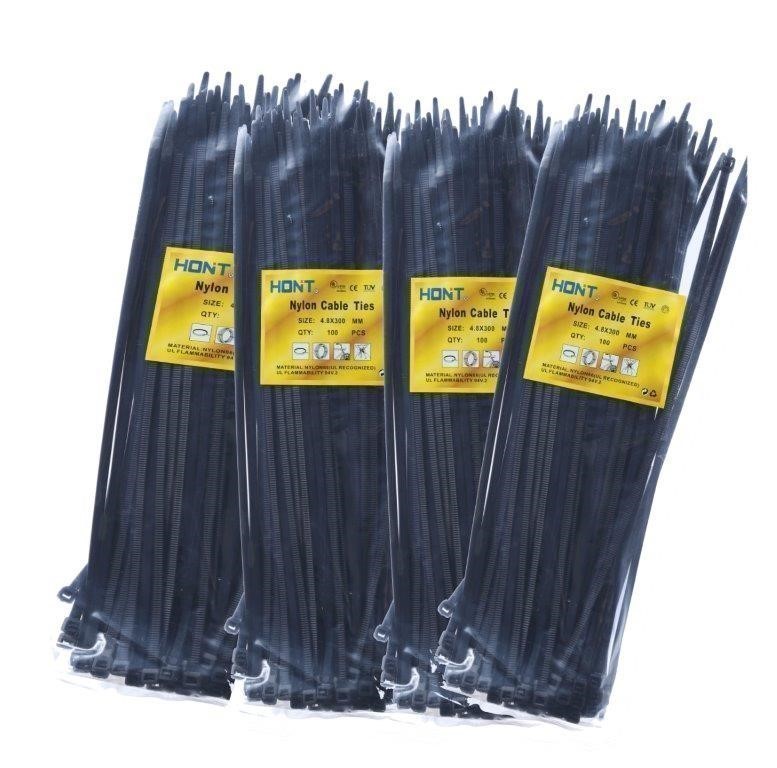 4 Packs Of Cable Ties Each 100pcs, Size: 4.8mm x 380mm.