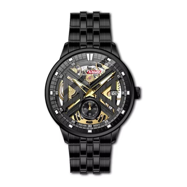 Trendy High End Hollow Men's Watch, Black
