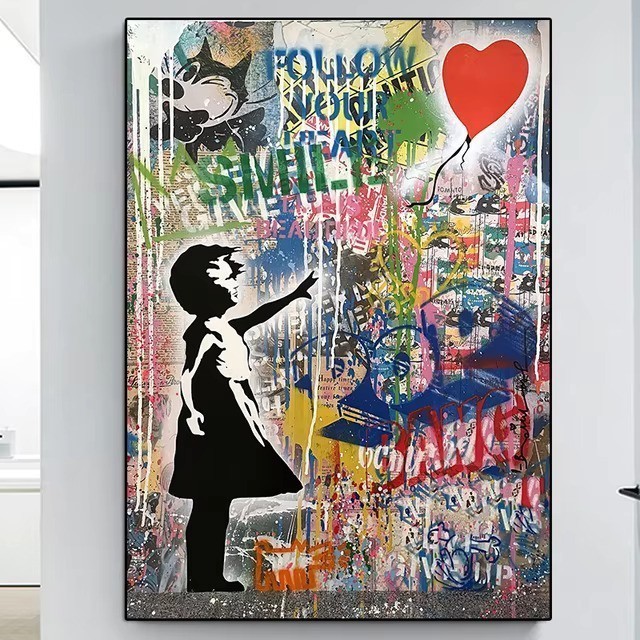 After BANKSY STREET ART "Girl with a Balloon"