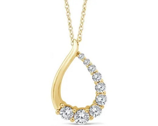 9K YELLOW GOLD 0.50ct F VS LAB DIAMOND DROP NECKLACE 40-45cm