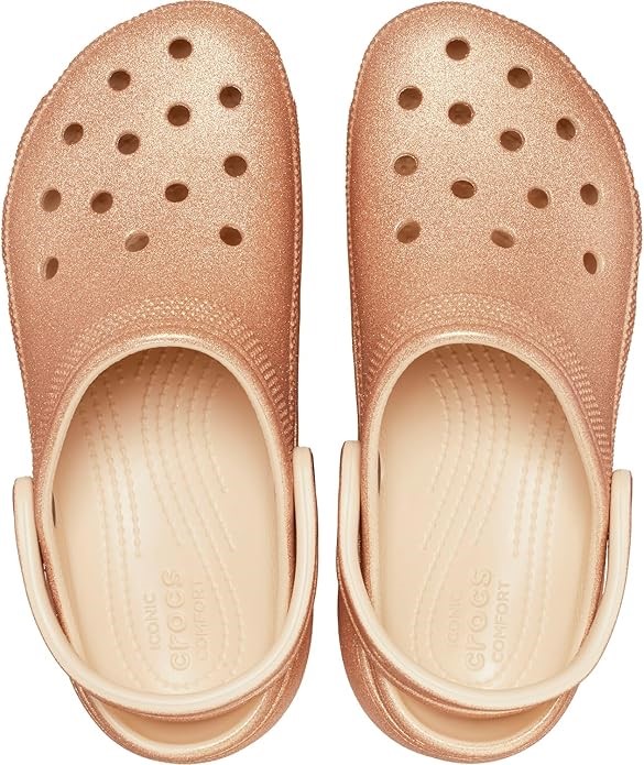Crocs Women's Classic Platform Clog (Seasonal Colours), Glitter Shitake, US