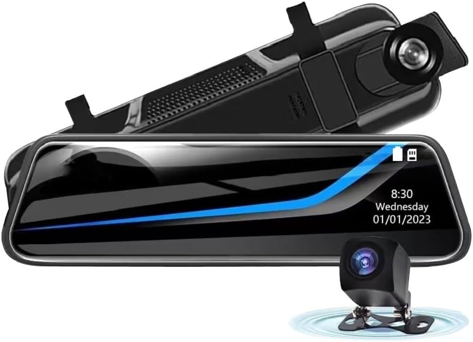 KOGAN 10 Mirror Dash Camera, Front and Rear (PF2C-100)