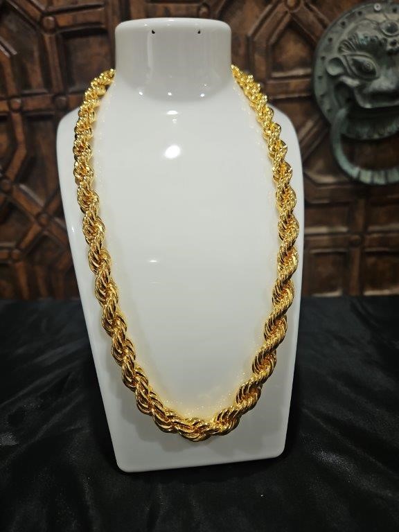 22KGoldFilled/Italy Stamped Solid Heavy Yellow Rope Chain -60CM-11MM