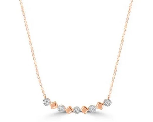 9K ROSE GOLD 0.15CT HI I1 DIAMOND NECKLACE 40+5cm