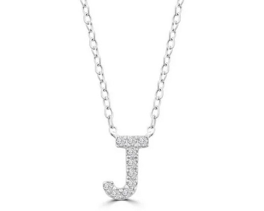 9K WHITE GOLD 'J' 0.06 HI I1 DIAMOND NECKLACE 40+5cm