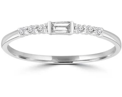 9K WHITE GOLD 0.12CT HI I1 DIAMOND RING