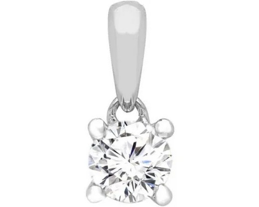 9K WHITE GOLD 0.15ct HI I1 DIAMOND CLAW PENDANT