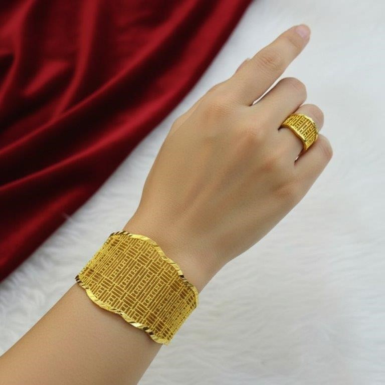 Set 22KGold-filled/Italy Stamped Yellow Gold Filled Bangle & Ring