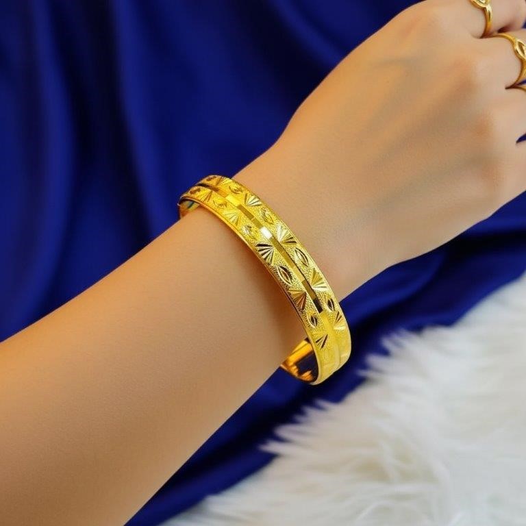 22KGold-filled/Italy Stamped Yellow Gold Filled  Bangle -12x60mm