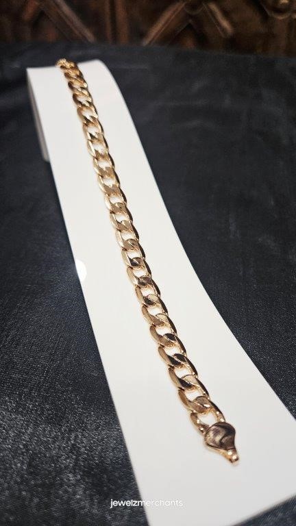 18KGold-filled/Italy Stamped  Gold Filled Cuban Bracelet -17.5cm