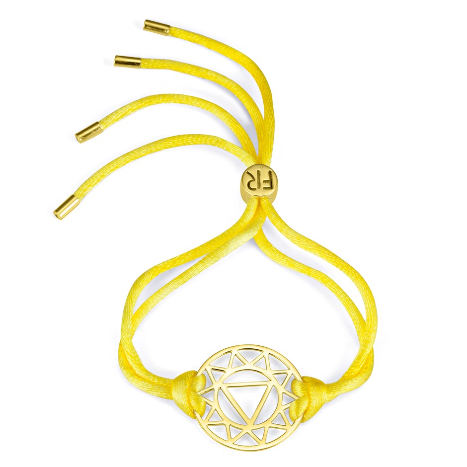 Solid 925 Sterling Silver & Gold  Plated Chakra Bracelet - Solar Plexus