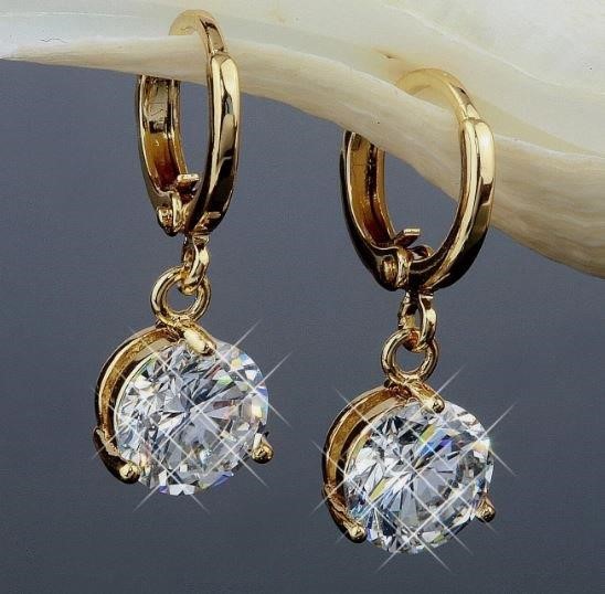 18KGold-filled/Italy Stamped Yellow Gold Filled Earring & Simulated