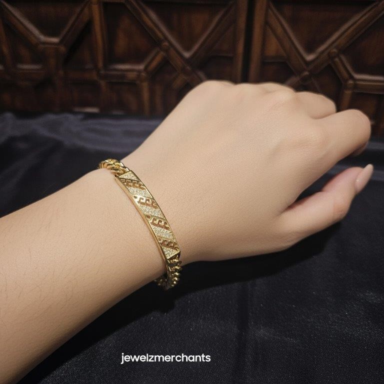 14k/Italy stamped Yellow Gold Filled Versace Design Bracelet -18cm